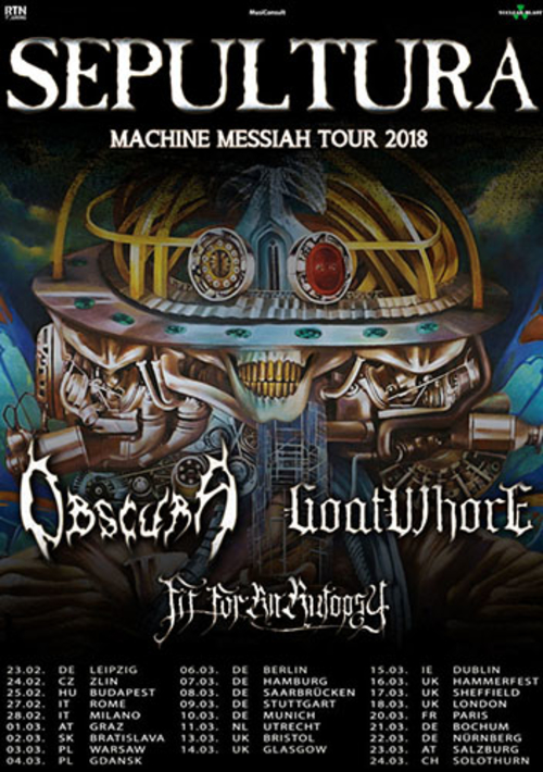 (C) RTN Touring / SEPULTURA Machine Messiah Tour 2018 Flyer / Zum Vergrößern auf das Bild klicken